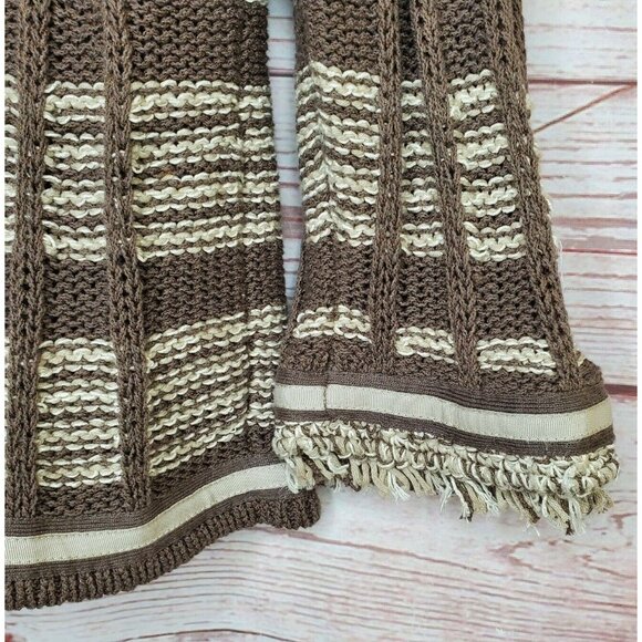 Chicos Women's Fringe Ribbed Knit Cardigan Sweater Size 3 Designer Sleeve Pocket - Picture 9 of 11